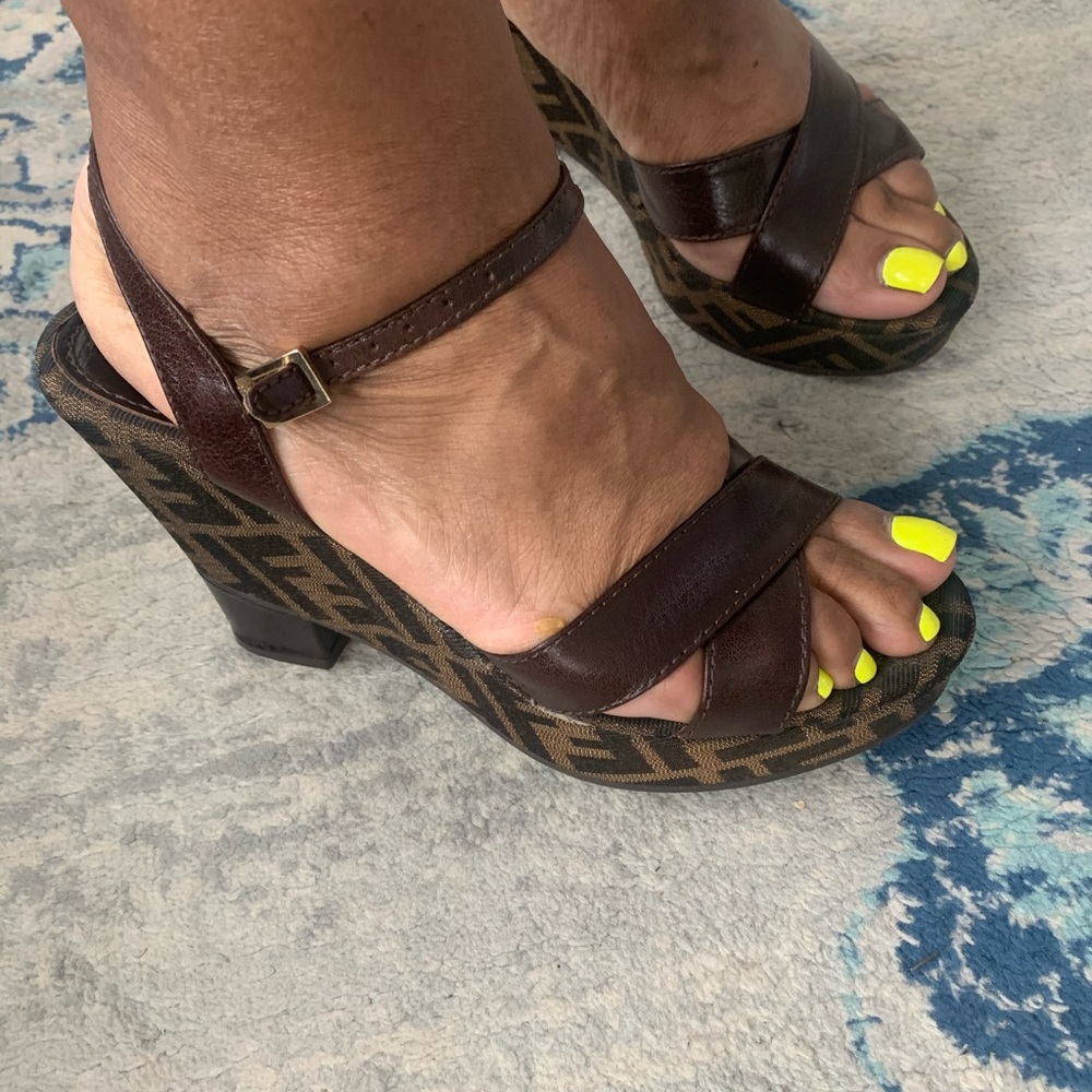 FENDI zucca print sandals